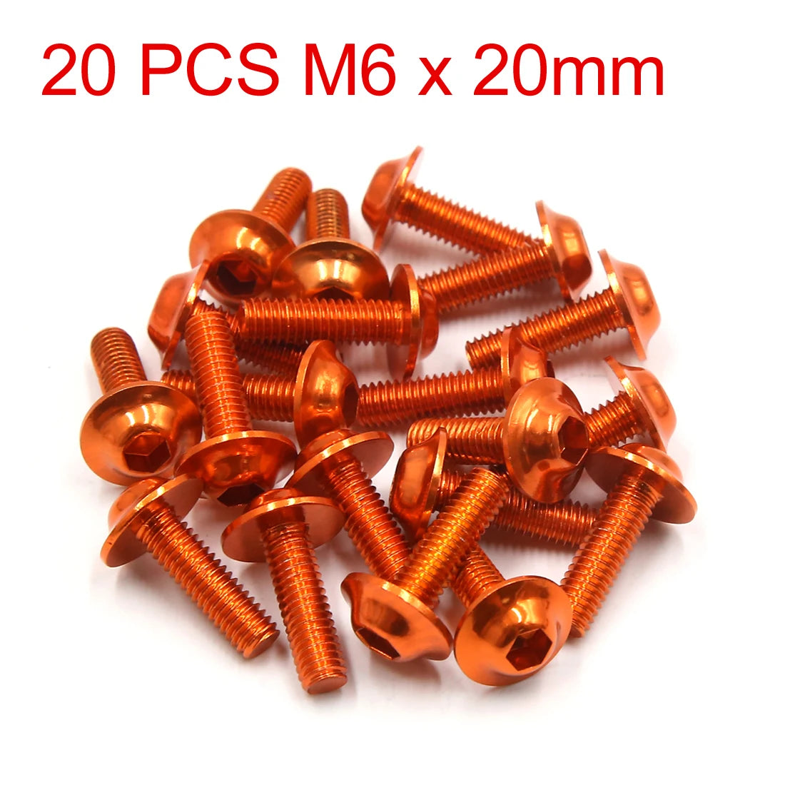 X Autohaux M6x20mm Orange Hexagon License Plates Fairing Bolts Screw Nut 6/8/15/20pcs Universal For Motorcycle Scooters