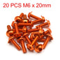 X Autohaux M6x20mm Orange Hexagon License Plates Fairing Bolts Screw Nut 6/8/15/20pcs Universal For Motorcycle Scooters
