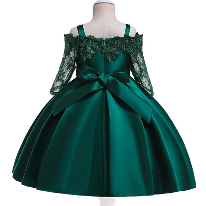 2024 One Shoulder Princess Dress Kids Clothes For Girl Evening Wedding Party Gown Costume Children Clothing 3-10 Years Vestido