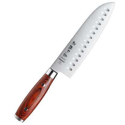 HEZHEN 1-6PC Knife Sets Carving Chef Bread Santoku Utility Paring Pakka Wood Handle  & Stainless Steel Rivet Kitchen Tool