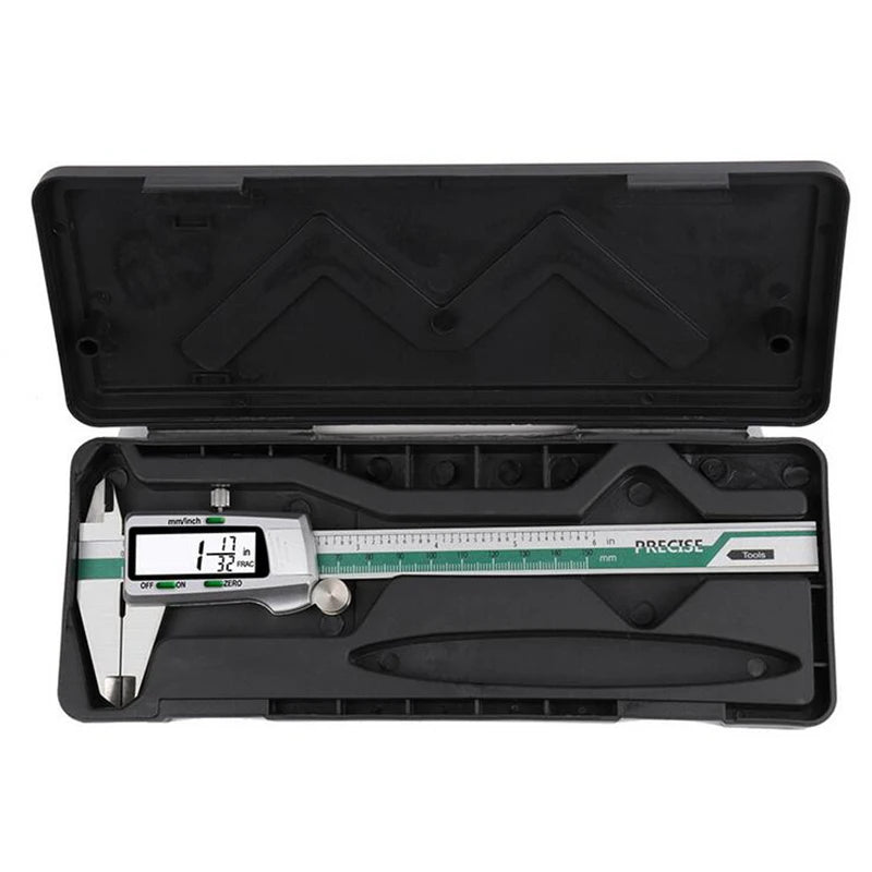 Stainless Steel Digital Display Caliper 150mm Fraction/MM/Inch High Precision Stainless Steel LCD Vernier Caliper Measuring Tool