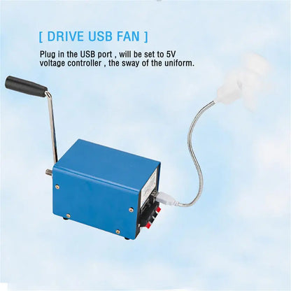 Outdoor Portable Manual Hand-cranked Generator USB Charge Electric Dynamo Power