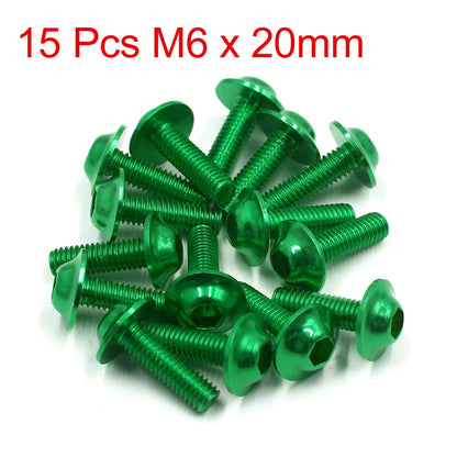 X Autohaux M6x20mm Orange Hexagon License Plates Fairing Bolts Screw Nut 6/8/15/20pcs Universal For Motorcycle Scooters