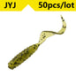 50pcs 4/5/6/8/9cm Soft Artificial Fishing Lures Swimbait Tail Grub Lures Worm Grub Lures Baits Silicone Lures Fishing Tackle