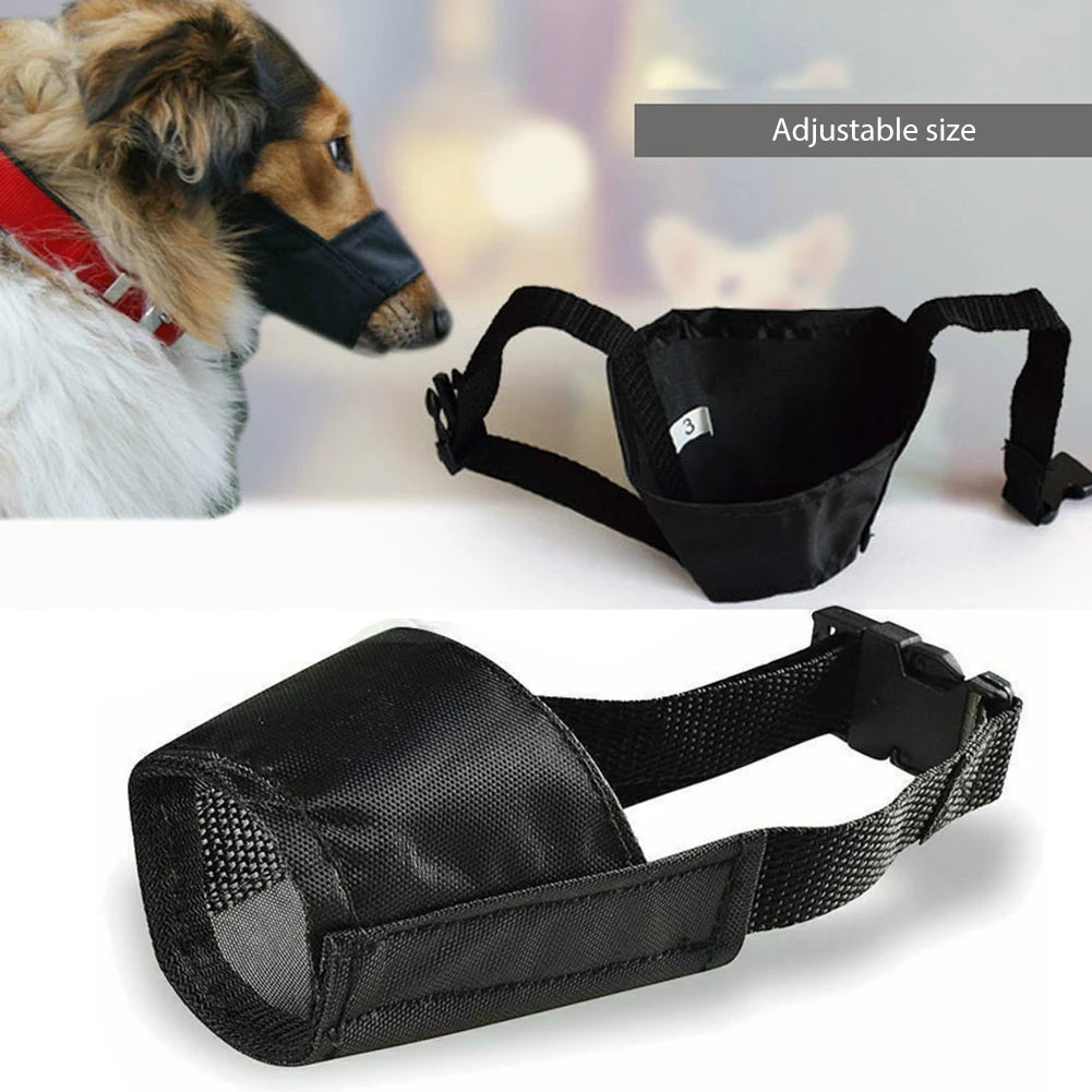 1-3pcs Adjustable Dog Muzzle Mouth Barrier for Pet Anti Barking Mesh Breathable Mouth Muzzles Nylon Straps Dog Accessories