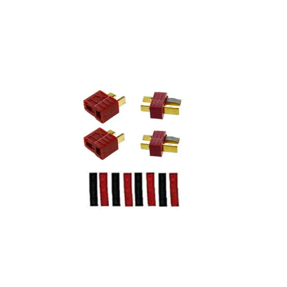 2/5/10 Pairs Red Black Ultra T-Plug Connectors Deans Style Male and Female with  heat Shrink Tubing For RC charger LiPo Battery