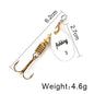 FISH KING Spinner Bait 3.9g 4.6g 7.4g 10.8g 15g Rotating Spinners Spoon Lures pike Metal With Treble Hooks Fishing Lure