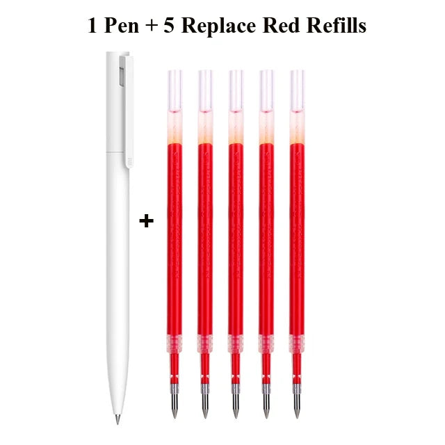 Original Xiaomi Mi Gel Pen 0.5mm Black Refill No Cap Bullet Pen Smooth Switzerland MIKRON Nib Japanese Ink OEM Blue Refills