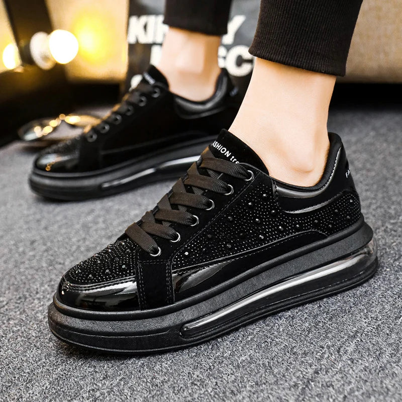 Men's Air Cushion Shining Sneakers Men Running Fashion Casual Shoes Gold Mens Shoes Comfortable Sport Shoes Zapatillas Hombre