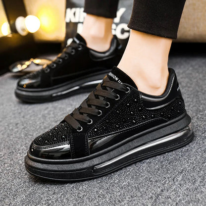 Men's Air Cushion Shining Sneakers Men Running Fashion Casual Shoes Gold Mens Shoes Comfortable Sport Shoes Zapatillas Hombre