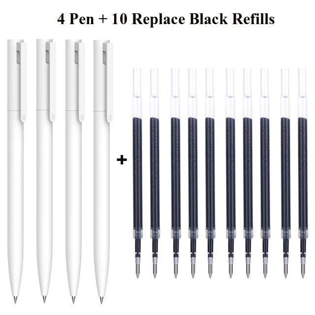 Original Xiaomi Mi Gel Pen 0.5mm Black Refill No Cap Bullet Pen Smooth Switzerland MIKRON Nib Japanese Ink OEM Blue Refills