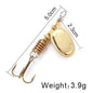 FISH KING Spinner Bait 3.9g 4.6g 7.4g 10.8g 15g Rotating Spinners Spoon Lures pike Metal With Treble Hooks Fishing Lure