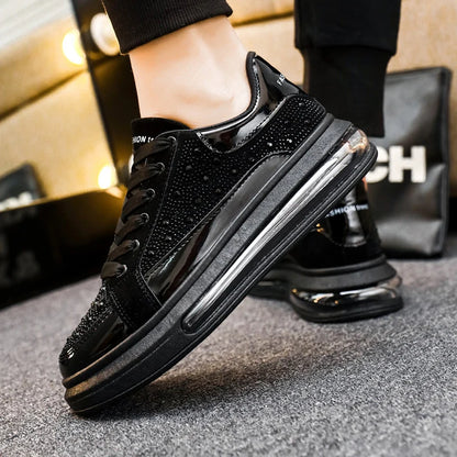 Men's Air Cushion Shining Sneakers Men Running Fashion Casual Shoes Gold Mens Shoes Comfortable Sport Shoes Zapatillas Hombre