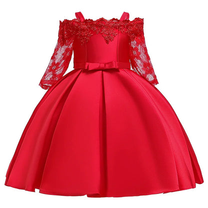 2024 One Shoulder Princess Dress Kids Clothes For Girl Evening Wedding Party Gown Costume Children Clothing 3-10 Years Vestido
