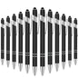 12 Pcs of Metal Aluminum Handle Push Pen Simple Can be Used for Writing and Touch Screen 2 in 1 Ballpoint Pen for Students
