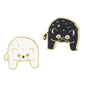 Cartoon Black White Animal Hug Enamel Pins Fox Koi Fish Dinosaur Deer Rabbit Crescent Ghost Alloy Brooch Badge Fashion Jewelry