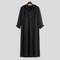 INCERUN Islamic Jubba Thobe Long Sleeve Robe Shirts Hoodies Saudi Arab Kaftan Long Jubba Thobe Hombre Muslim Men Abaya Clothing
