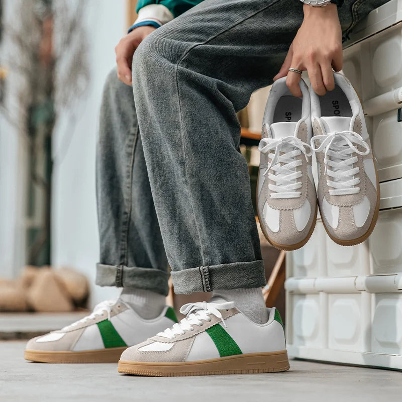 735 White Shoes for Man Casual Loafers for Men Shoes 2024 New Genuine Leather Men Sneakers Luxury Brand Flat Summer Woman Trend