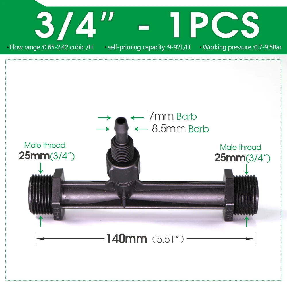 1/2" 3/4" 1" Male Thread Agriculture Irrigation Venturi Fertilizer Injector Kit Garden Greenhouse Watering System Fitting Filter