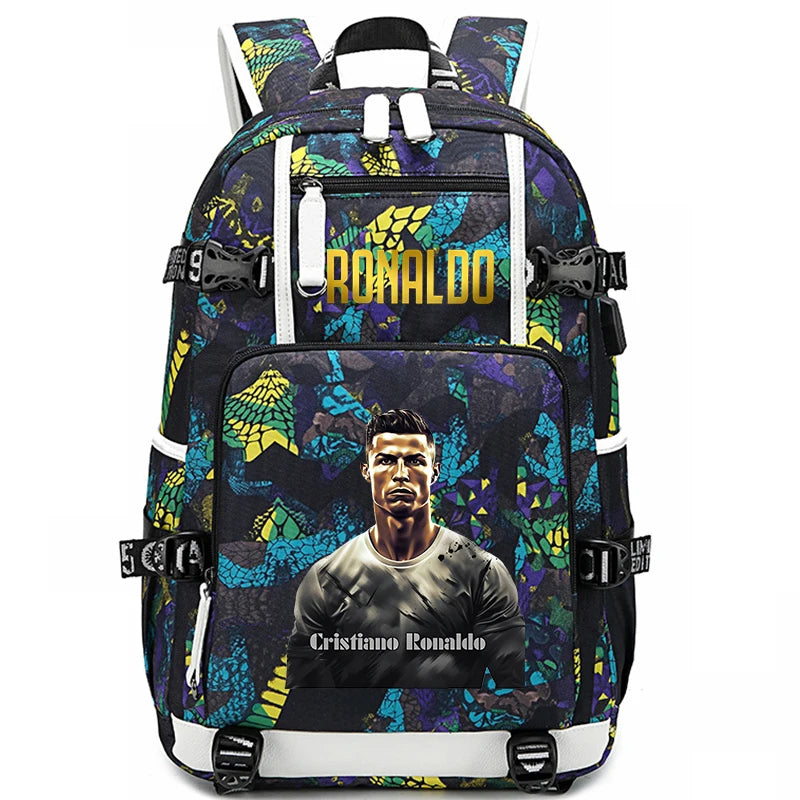 Ronaldo Print Student School Bag Children's Backpack Outdoor Travel Bag