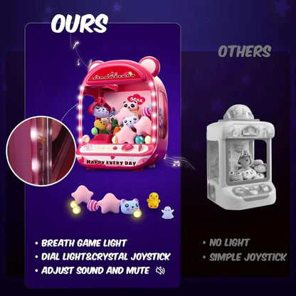 Claw Game Machine,Unicorns Claw Machine for Kids,Mini Vending Machine with LED&Music,Rechargable Claw Arcade Games Toys for Gift