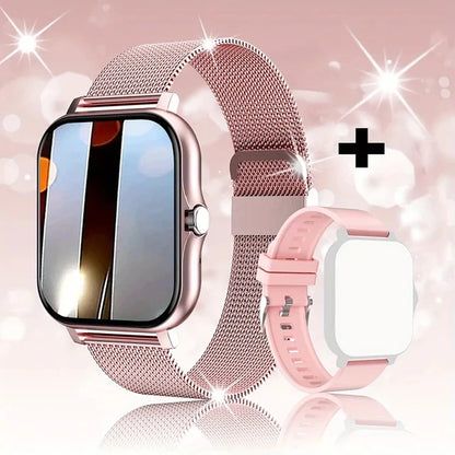 +3pc Square Smart Watch Women Men Smartwatch Touch Dial Calls Music Smartclock For Android IOS Fitness Tracker Sport Smart-watch