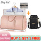 Buylor 2pcs Bags Foldable Suit Bag Large Capacity Travel Duffle Bag Waterproof Women Handbag Outdoor Fitness Bag With Shoe pouch