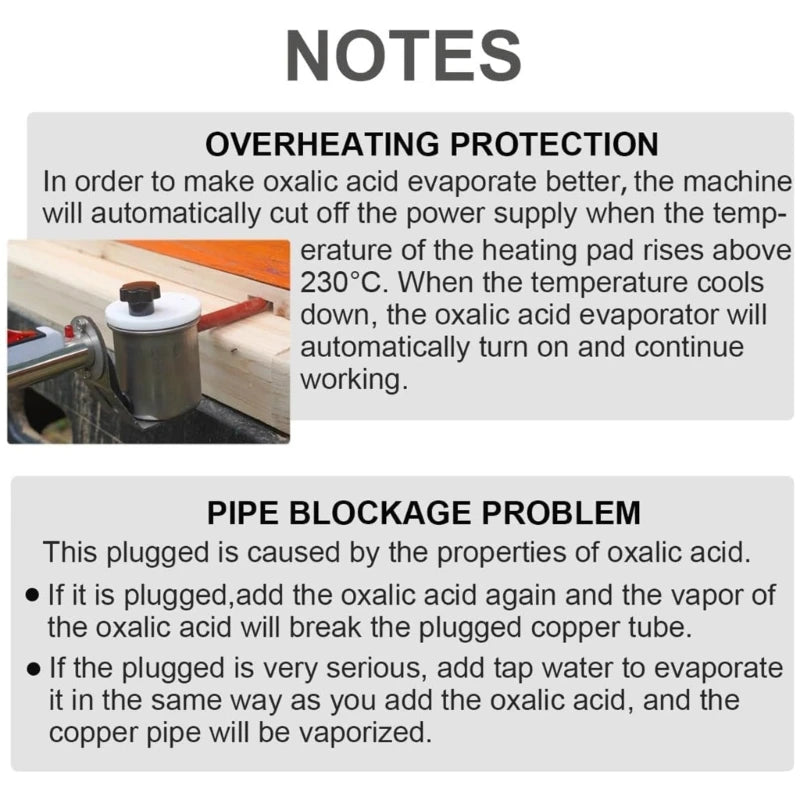 Electric Oxalic Acid Vaporizer Propane Fogger Long Lasting Bees Vaporizer