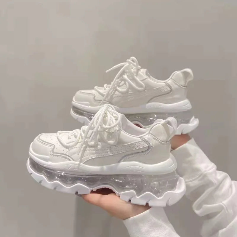 Shoes Women Sneakers Fashion Sole Design Light Color Summer Chunky Luxury Casual Sports Lace-up Basic Walking Shoes