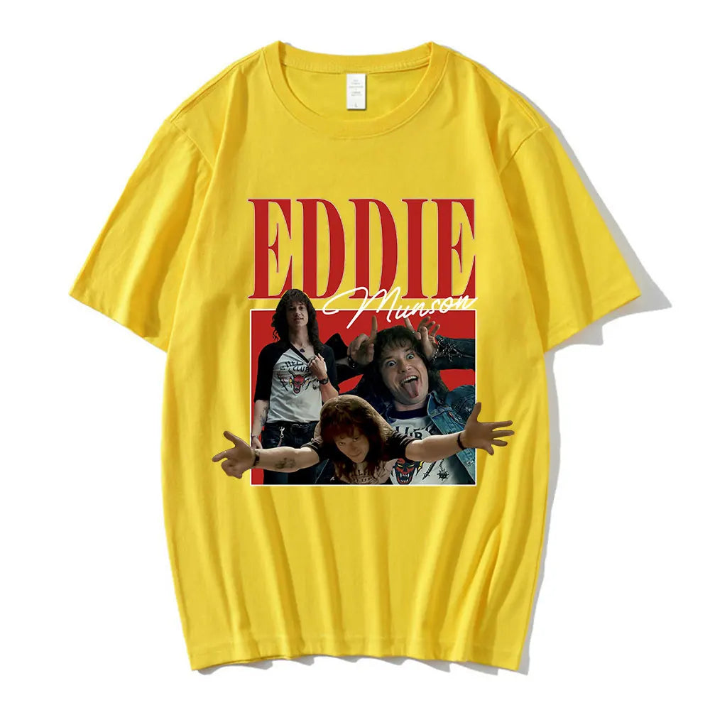 Eddie Munson T-shirts Men's Harajuku Graphics Print T-shirt Short Sleeve Oversize Streetwear Unisex Cotton Casual T Shirt
