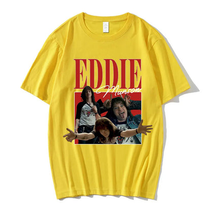 Eddie Munson T-shirts Men's Harajuku Graphics Print T-shirt Short Sleeve Oversize Streetwear Unisex Cotton Casual T Shirt