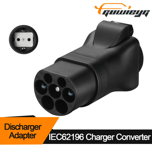 GUWIEYG Type2 to Schuko Adapter, 16A Type2 EV Charger or Adapter for Type2 Charging Station, Type2 Discharger (Not for Type2 EV)