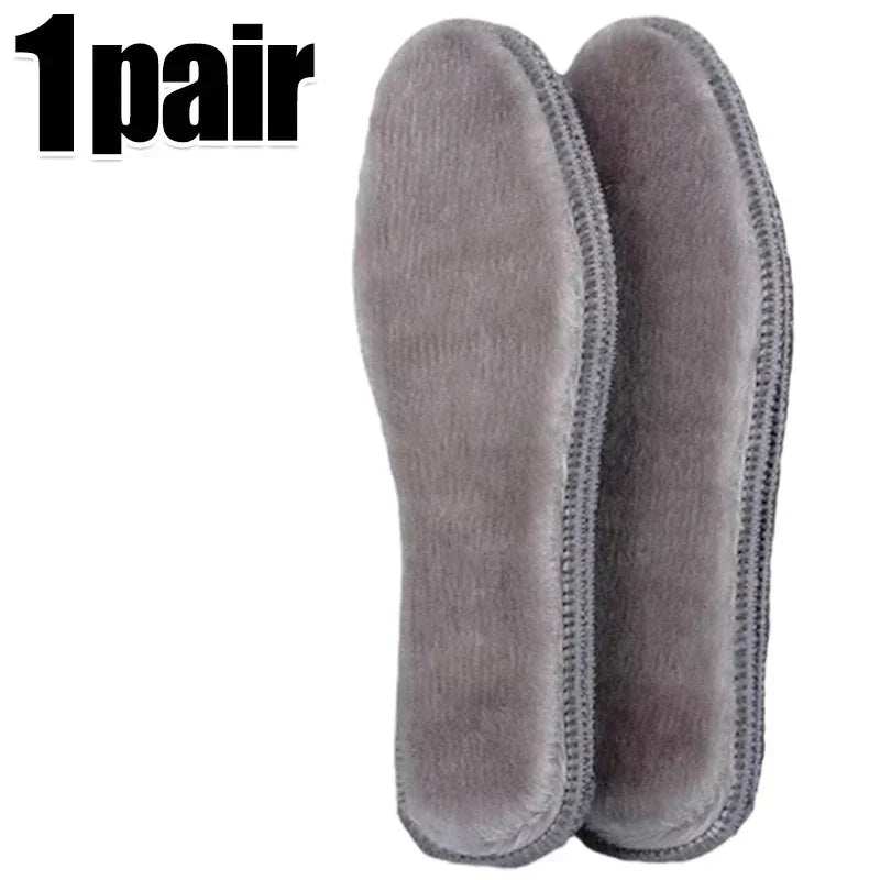 Warm Heated Insoles Thermal Thicken Felt Insoles for Men Women Winter Shoes Breathable Snow Boots Alpaca Wool Plush Shoe Pads