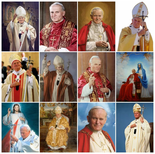 Saint Pope John Paul II 5D DIY Diamond Painting Embroidery Catholic Icons Cross Stitch Mosaic Picture Handicraft Home Decor