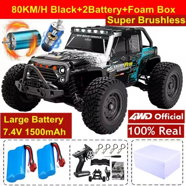 4WD Remote Control Car Off Road 4x4 RC High Speed Buggy Truck Super Brushless 50 or 80KM/H Fast Drift Racing Toy Kids Adults