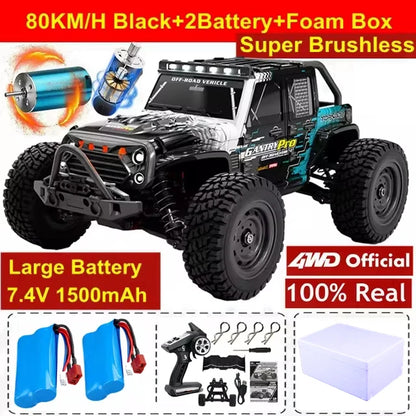 4WD Remote Control Car Off Road 4x4 RC High Speed Buggy Truck Super Brushless 50 or 80KM/H Fast Drift Racing Toy Kids Adults