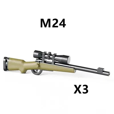 WW2 German Weapon Building Block 98K Two-color Gun US M1911 Soviet RPG Military Soldier Figure Accessories Rifle Pistol Toy C349
