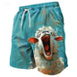 Funny Animals Graphic Beach Shorts Fashion Summer Street Unisex 3D Printed Swim Trunks Casual Beach Vacation Kids Short Pants