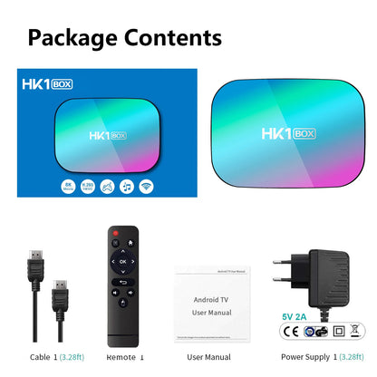 HK1 BOX Smart TV BOX Amlogic S905X3 Android 9.0 1000M 4GB 64GB 128GB 2.4G&5G Dual Wifi 3D BT 8K 4K Media Player Set Top Box
