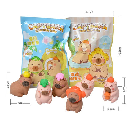 New In 32Pcs/Box Capibala Blind Box Cute Doll Eraser Action Pencil Doll Student Supplies Stationery Children's Gifts