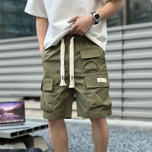 2024 Summer American Tooling Shorts Men's Multi-pocket Quick-drying Shorts Breathable Straight Five-point Pants Streetwear