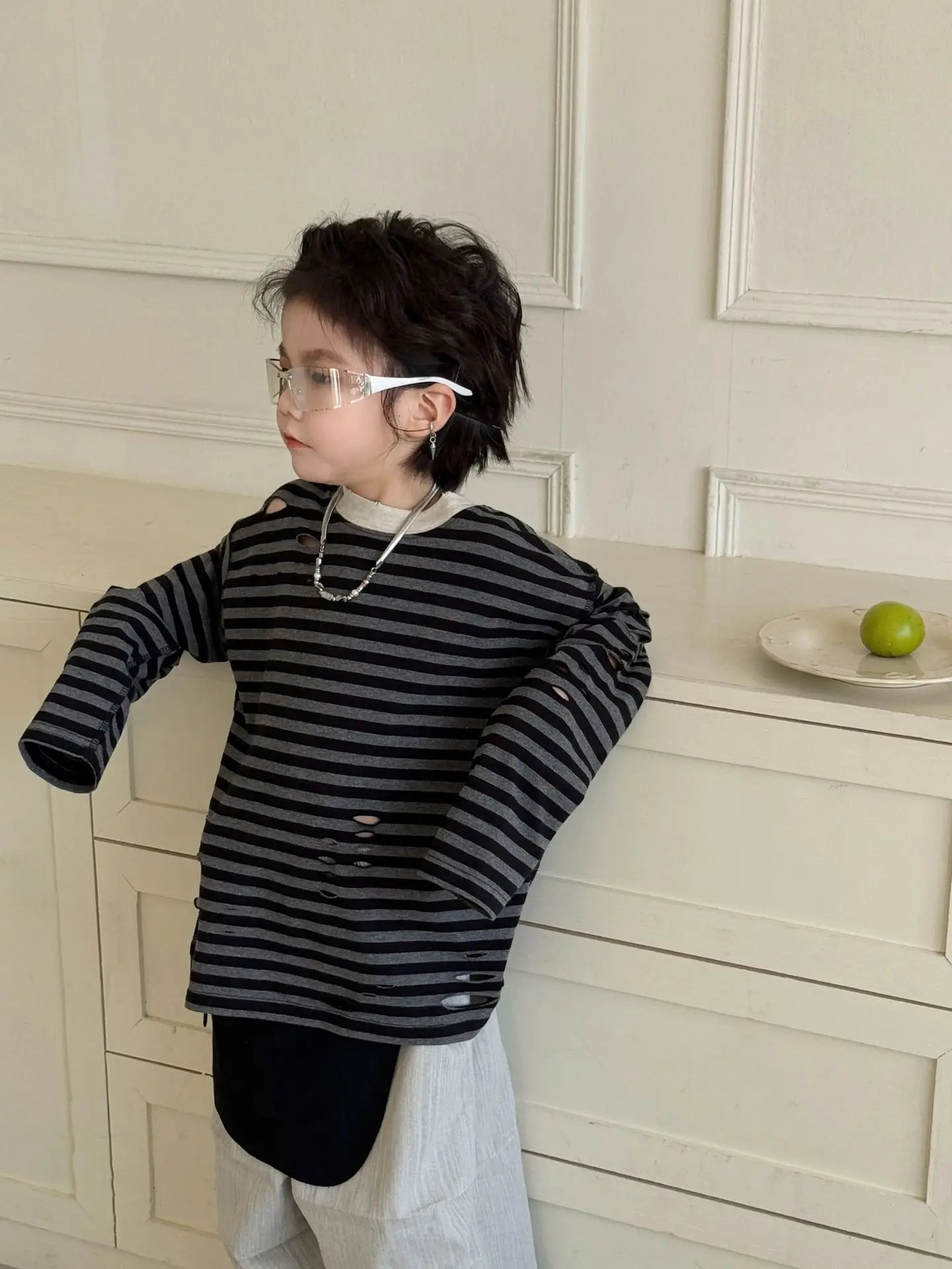 Kids Shirts New Spring Fashion Korean Undershirts Baggy Long Sleeve Simple Style 2025