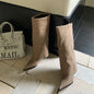 Designer Women Knee High Boots Fashion Pointed Toe Trouser Legs Long Booties Elegant High Heels Shoes Botas Mujer