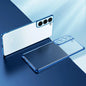 Luxury Gold Plating Phone Case For Samsung Galaxy S21 Ultra S20 Plus S22 S 21 20 5g Camera Protect Transparent Silicone Cover