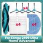 Fit For Conga 2499 Ultra Home Advanced Titanium / Atvel SmartGyro R80 Base Main Side Brush Filter Mop Cloth Dust Bag Parts