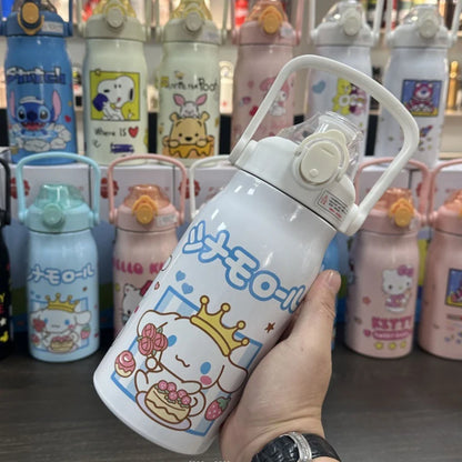 Sanrio Kuromi Water Cup Student Children's Cute Plastic Cup with Lid Straw Cup Straight Drinking Cup Festival Water Cup