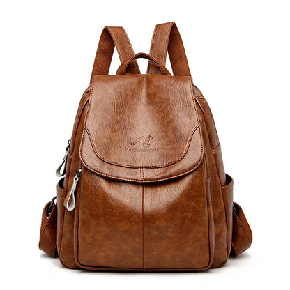 Luxury Women Genuine Leather Backpack Fashion Designer Female Soft Cow Leather School Bag Large Capacity Travel Bags Mochila Sac