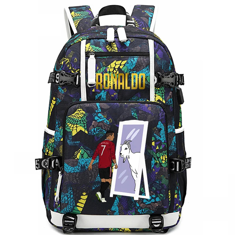 Ronaldo Print Student School Bag Children's Backpack Outdoor Travel Bag