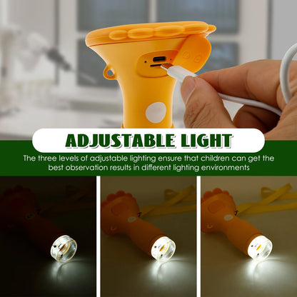 Mini Kids Microscope 1000X 2'' High Definition Display Handheld Pocket Microscope LED Lights Adjustable Portable Science Toys