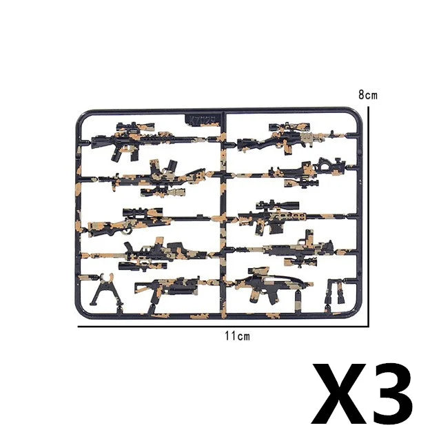 WW2 German Weapon Building Block 98K Two-color Gun US M1911 Soviet RPG Military Soldier Figure Accessories Rifle Pistol Toy C349